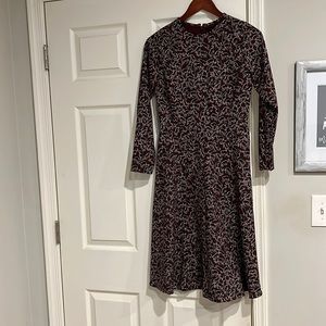 NWT 0P Ann Taylor black leopard print dress, new with tags long sleeved dress